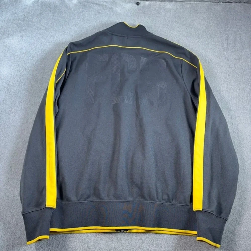 Nike FC Barcelona Track Jacket Mens XL Gray Yellow Full Zip Soccer FCB Training